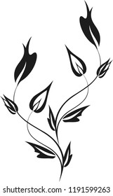 Many black flowers