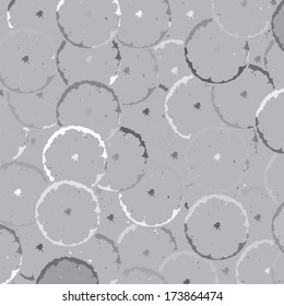 Many black, gray and white slices of orange fruit. abstract vector background.