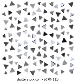 Many Black and Grey Triangles on White Background