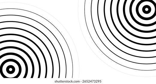 Muitos círculos de linha preta no fundo bege. Elemento de design para logotipo, páginas da web, impressões, cartazes, modelo. eps 10