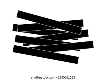 many black rectangles isolated on white background