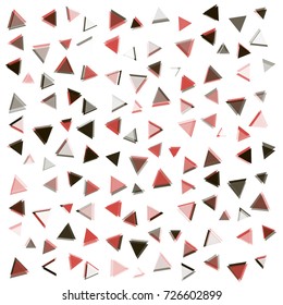 Many Black and Red Triangles on White Background