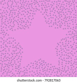 Many Blue Confetti in the Form of Triangles Making Big Star on Violet Background