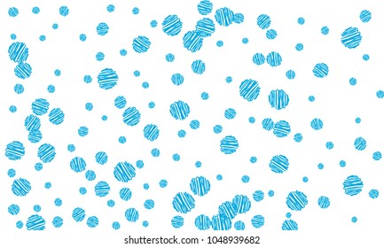 Many Blue Embroidered Circles of Different Size on White Background