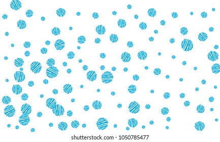 Many Blue Embroidered Circles of Different Size on White Background