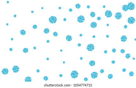 Many Blue Embroidered Circles of Different Size on White Background