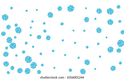 Many Blue Embroidered Circles of Different Size on White Background