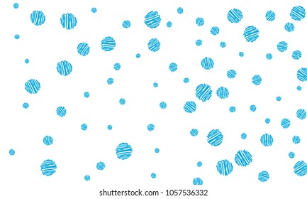 Many Blue Embroidered Circles of Different Size on White Background