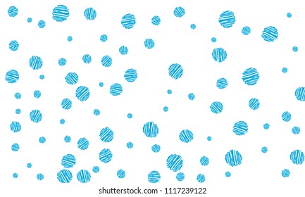 Many Blue Embroidered Circles of Different Size on White Background