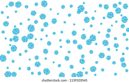 Many Blue Embroidered Circles of Different Size on White Background
