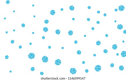 Many Blue Embroidered Circles of Different Size on White Background