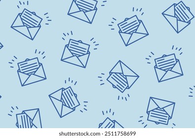 Many blue envelopes vector background.