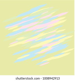 Many Blue, Light Yellow and Pink Hexagons on Light Green Background