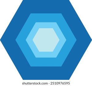 muitas formas de hexágono monocromático azul sobre fundo branco. figura geométrica poligonal. 