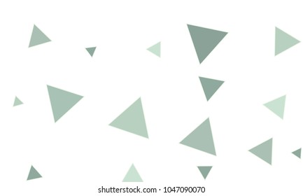 Many Blue Triangles of Different Size on White Background