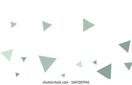 Many Blue Triangles of Different Size on White Background