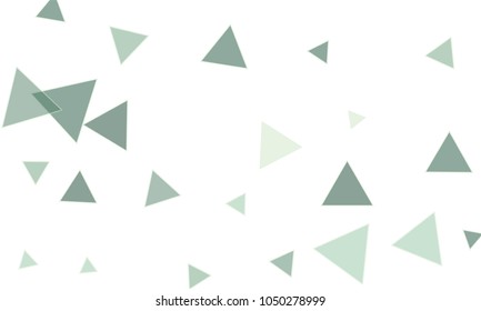 Many Blue Triangles of Different Size on White Background