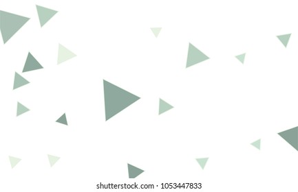 Many Blue Triangles of Different Size on White Background