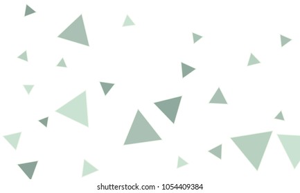 Many Blue Triangles of Different Size on White Background