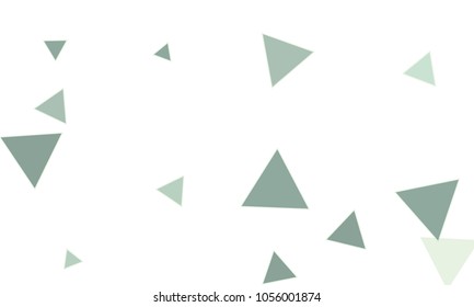 Many Blue Triangles of Different Size on White Background