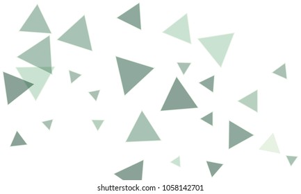 Many Blue Triangles of Different Size on White Background