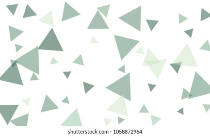 Many Blue Triangles of Different Size on White Background