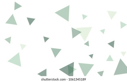 Many Blue Triangles of Different Size on White Background