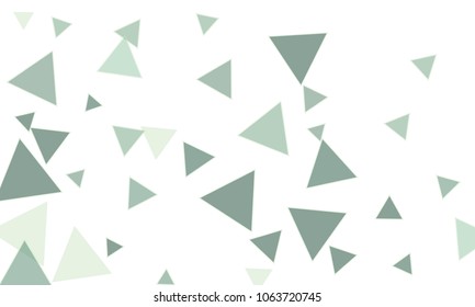 Many Blue Triangles of Different Size on White Background