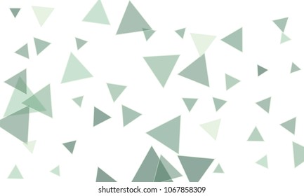 Many Blue Triangles of Different Size on White Background