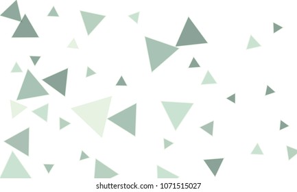 Many Blue Triangles of Different Size on White Background