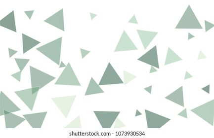 Many Blue Triangles of Different Size on White Background