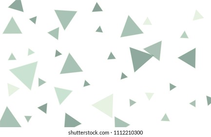 Many Blue Triangles of Different Size on White Background