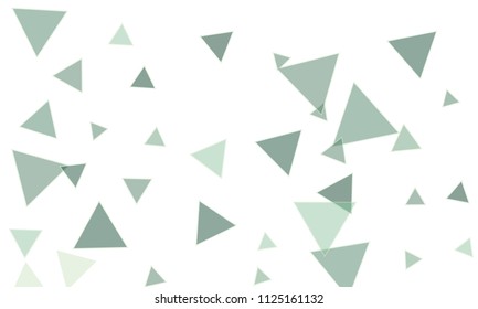 Many Blue Triangles of Different Size on White Background