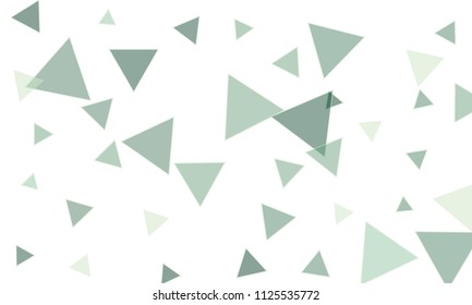 Many Blue Triangles of Different Size on White Background