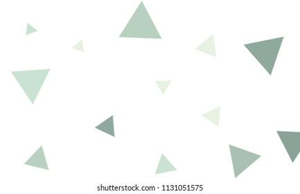Many Blue Triangles of Different Size on White Background