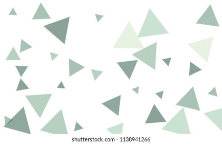Many Blue Triangles of Different Size on White Background