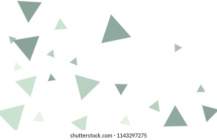 Many Blue Triangles of Different Size on White Background