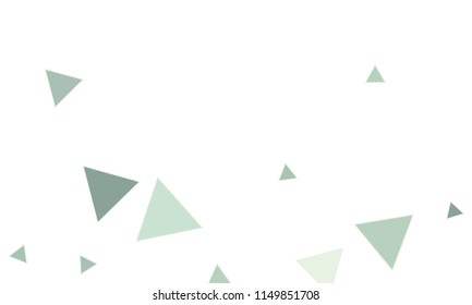 Many Blue Triangles of Different Size on White Background