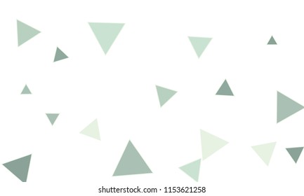 Many Blue Triangles of Different Size on White Background