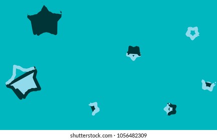 Many Blue, Violet, Black and White Stars of Different Size
