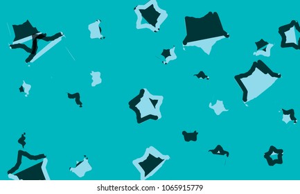 Many Blue, Violet, Black and White Stars of Different Size
