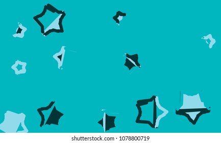 Many Blue, Violet, Black and White Stars of Different Size