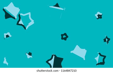 Many Blue, Violet, Black and White Stars of Different Size