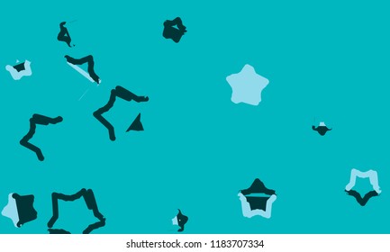 Many Blue, Violet, Black and White Stars of Different Size