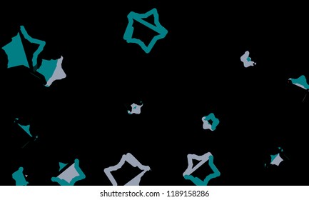 Many Blue, Violet, Black and White Stars of Different Size