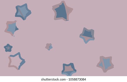 Many Blue, Violet and Pink Stars of Different Size
