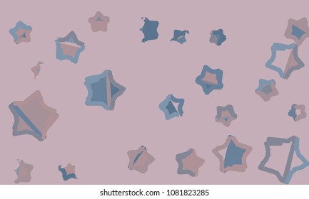 Many Blue, Violet and Pink Stars of Different Size