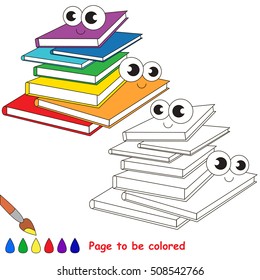 Many books to be colored, the coloring book to educate preschool kids with easy kid educational gaming and primary education of simple game level.