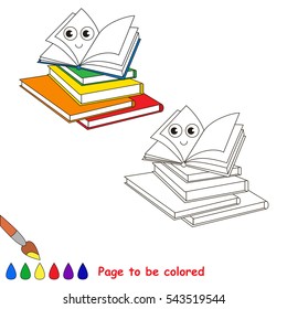 Many Books to be colored, the coloring book to educate preschool kids with easy kid educational gaming and primary education of simple game level.