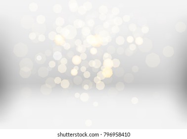 Many bright blured lights on bright background. Photo effect vector illustration